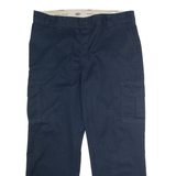 DICKIES Flex Workwear Cargo Mens Trousers Blue Regular Straight W38 L30