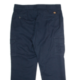 DICKIES Flex Workwear Cargo Mens Trousers Blue Regular Straight W38 L30