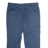 DICKIES Workwear Mens Twill Trousers Blue Classic Straight W42 L30