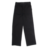 DICKIES Worker Crop Roll Hem Womens Twill Trousers Black Straight W27 L27