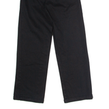 DICKIES Worker Crop Roll Hem Womens Twill Trousers Black Straight W27 L27