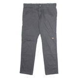 DICKIES Workwear Mens Twill Trousers Grey Regular Skinny W33 L30