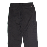 DICKIES Workwear Cargo Mens Trousers Black Regular Straight W34 L30