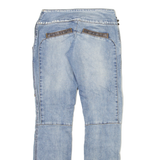 POIS Low Waist Distressed Womens Jeans Blue Slim Skinny Stone Wash W26 L31