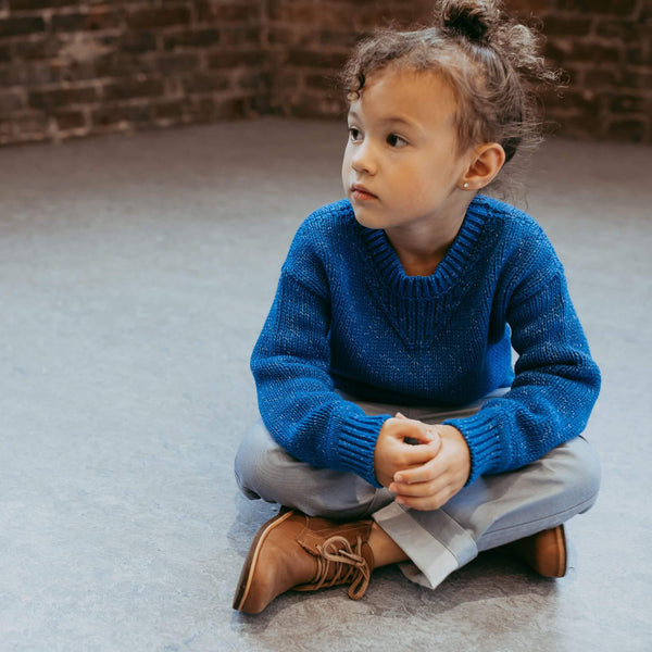 Marled Blue Cotton Sweater