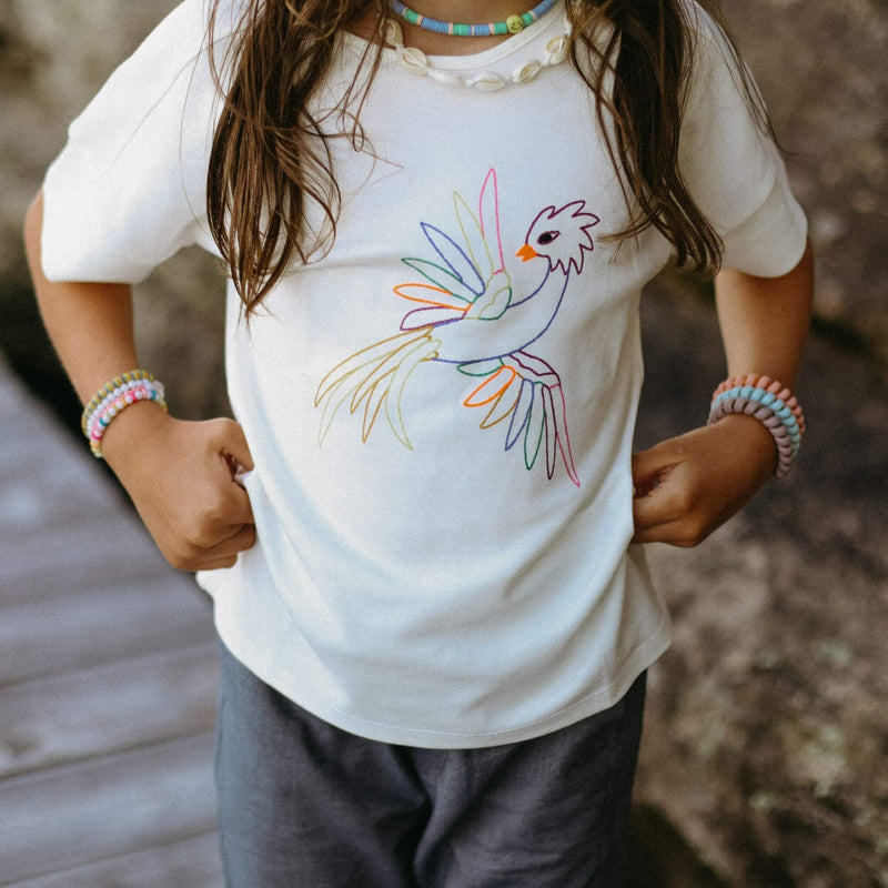 Embroidered Firebird Graphic Tee