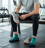 Anyfootwear 5 Pairs One Size 36-42 Blue Men's Socks Cotton Breathable Sports Sweat Absorption Five-toe Anti-friction Back Short Tube