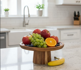 Anygleam Natural Wood Wooden Cake Stand Food Kitchen Tableware