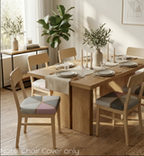 Anyseat Grey and Pink with Gold Linear Print Chair Cover – Stretch Washable Removable Seat Cover for Dining & Kitchen