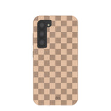 Chocolate Brown Latte Check Samsung Galaxy S23 Case