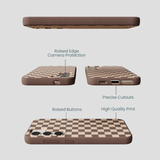 Chocolate Brown Latte Check Samsung Galaxy S23 Case