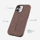 Chocolate Brown Leaf Veins iPhone 17 Case
