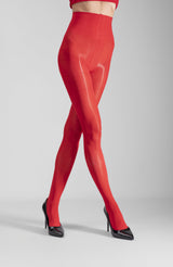 LECHERY® LUSTROUS SILKY SHINY 20 DENIER SHEER PANTYHOSE TIGHTS • RED
