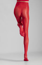 LECHERY® LUSTROUS SILKY SHINY 20 DENIER SHEER PANTYHOSE TIGHTS • RED