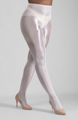 LECHERY® LUSTROUS SILKY SHINY 20 DENIER PANTYHOSE • WHITE
