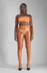 LECHERY® LUSTROUS SILKY SHINY 40 DENIER SEMI-OPAQUE PANTYHOSE TIGHTS • ORANGE