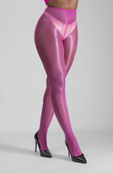 LECHERY® LUSTROUS SILKY SHINY 40 DENIER SEMI-OPAQUE PANTYHOSE TIGHTS • PINK