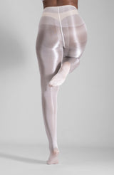 LECHERY® LUSTROUS SILKY SHINY 40 DENIER SEMI-OPAQUE PANTYHOSE TIGHTS • WHITE