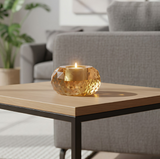 ANYHOUZ Clear K9 Crystal Glass Candle Holder – Geometric Tealight Tabletop Decor for Modern Living Room Display