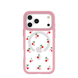 Clear Little Cherries iPhone 17 Pro Max Case With Petal Pink Ridge (MagSafe included)