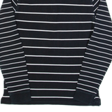 LACOSTE Mens Polo Shirt Black Striped Long Sleeve S