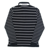 LACOSTE Mens Polo Shirt Black Striped Long Sleeve S