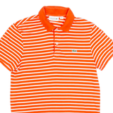 LACOSTE Mens Polo Shirt Red Striped XS