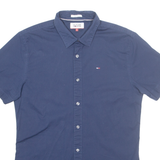 TOMMY HILFIGER Slim Fit Womens Plain Shirt Blue L