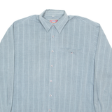 GOLDRESS Mens Shirt Grey Striped Long Sleeve L