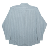 GOLDRESS Mens Shirt Grey Striped Long Sleeve L