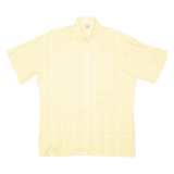 MANDA Mens Shirt Yellow Striped M