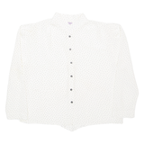 YESSICA Womens Shirt White Spotted Long Sleeve M