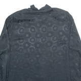 BONITA Padded Shoulders Womens Shirt Black Geometric Long Sleeve L