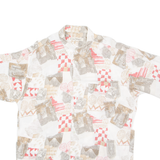 CASA MODA Mens Shirt White Crazy Pattern L
