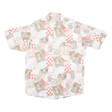 CASA MODA Mens Shirt White Crazy Pattern L