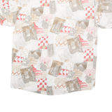 CASA MODA Mens Shirt White Crazy Pattern L