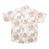 CASA MODA Mens Shirt White Crazy Pattern L