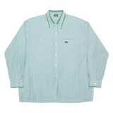 DINO CARINO Mens Shirt Green Striped Long Sleeve XL