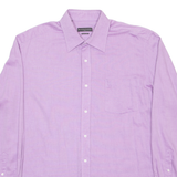 RENATO CAVALLI Mens Plain Shirt Purple Long Sleeve L