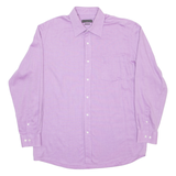 RENATO CAVALLI Mens Plain Shirt Purple Long Sleeve L