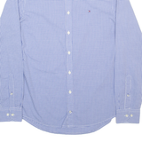 TOMMY HILFIGER Mens Shirt Blue Check Long Sleeve M