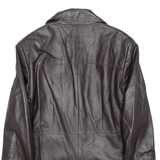 MANEBO Womens Blazer Jacket Black Faux Leather M