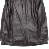 MANEBO Womens Blazer Jacket Black Faux Leather M