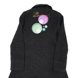 DESIGUAL Womens Overcoat Coat Black Spotted M