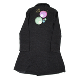 DESIGUAL Womens Overcoat Coat Black Spotted M