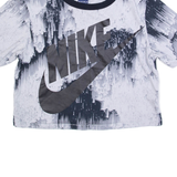 NIKE Cropped Womens Tie Dye T-Shirt Blue XS