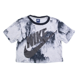NIKE Cropped Womens Tie Dye T-Shirt Blue XS