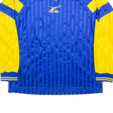 REEBOK Sport Point Mens Football Shirt Jersey Blue Long Sleeve Collared S