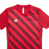 ADIDAS Mens Football Shirt Jersey Red V-Neck S