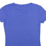 TOMMY HILFIGER Polka Dot Womens T-Shirt Blue V-Neck XS